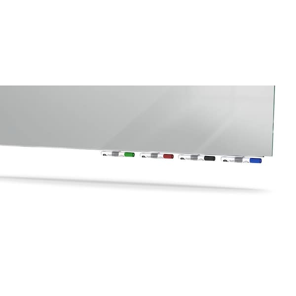 Aria Low Profile Glassboard, Non-Magnetic, 3 Ft H X 4 Ft W, Horizontal, Gray